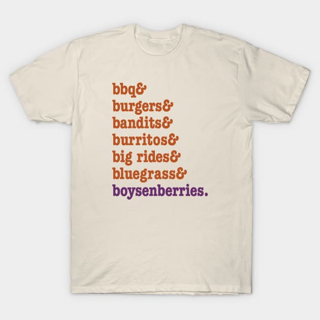 bbq and boysenberries T-Shirt by frankpepito